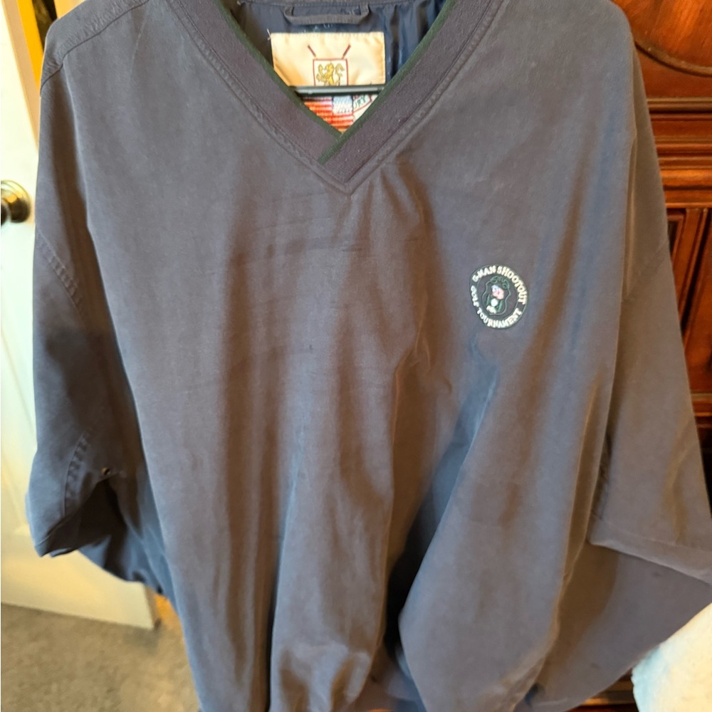 Navy Blue V-Neck Pullover Jacket size XL